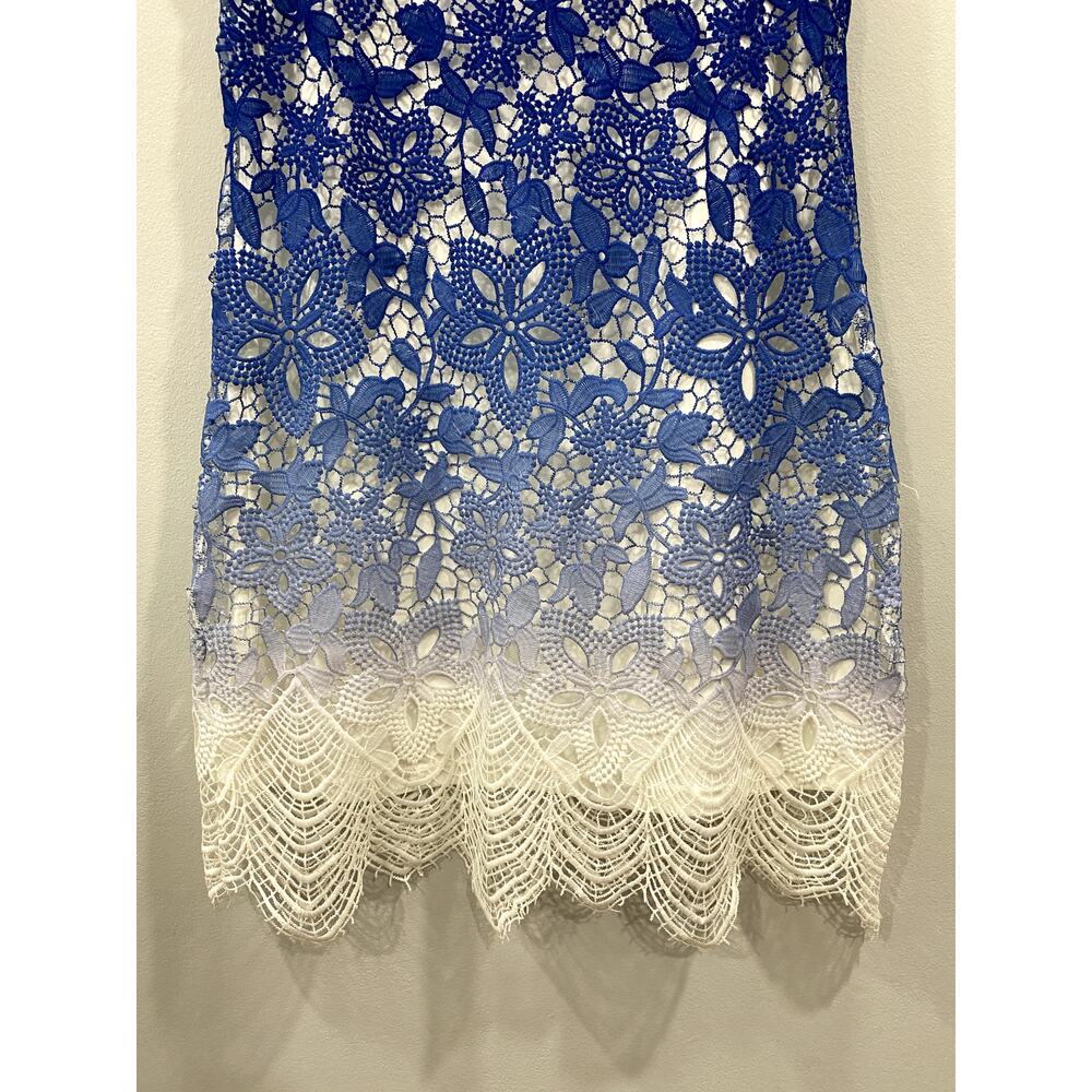 Adore Blue to white Ombre Lace Sleeveless Dress Size Small - Picture 5 of 11